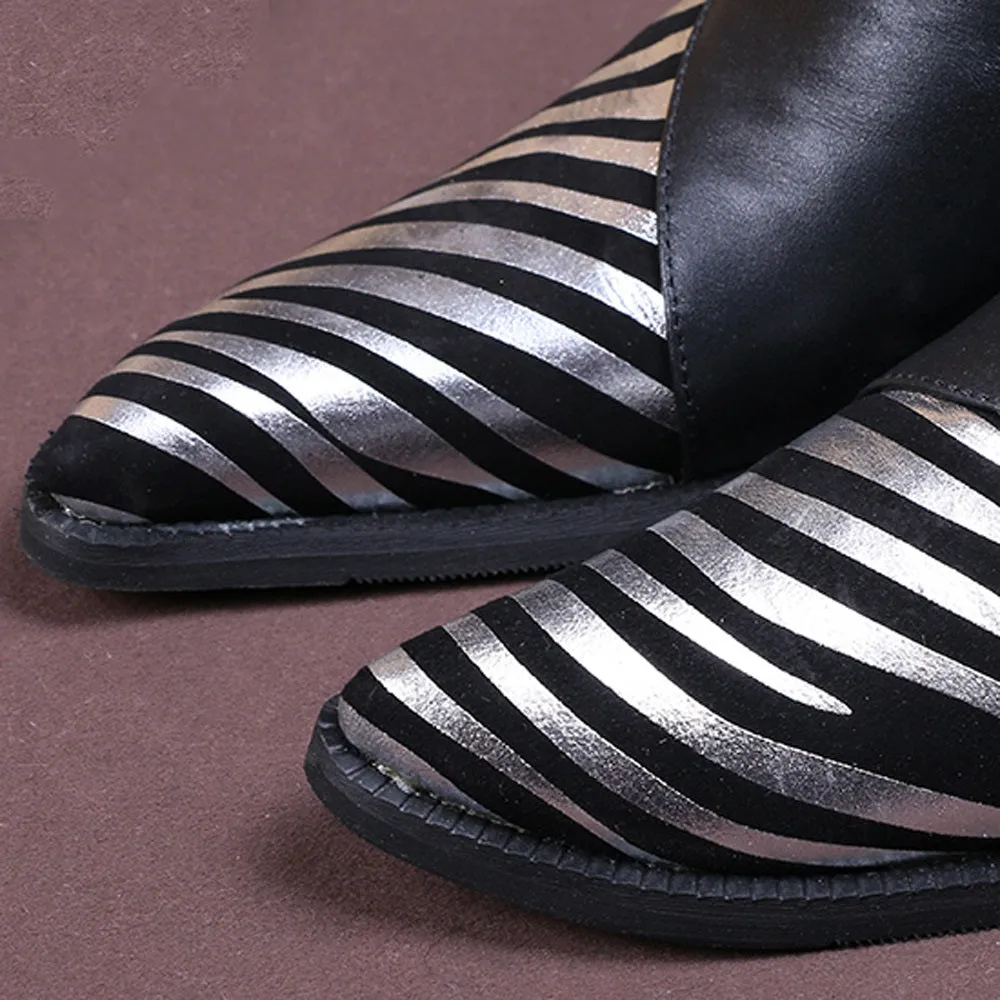 Men Pointed Two Tones Low Heel Oxford Shoes