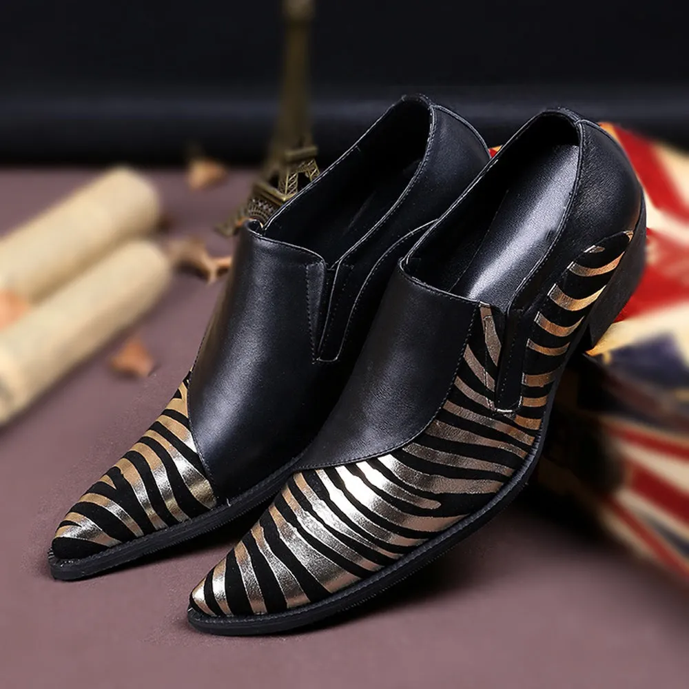 Men Pointed Two Tones Low Heel Oxford Shoes