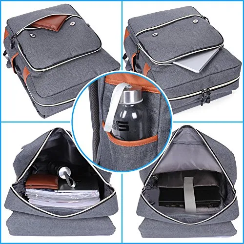 Modoker Vintage Laptop Backpack With Usb Charging Port Lightweight School College Bag Bookbag