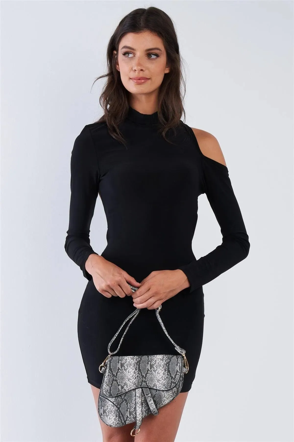 Monochromatic Snake Print Retro Crossbody Handbag /3 Bags