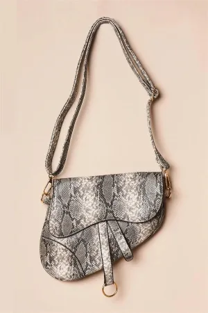 Monochromatic Snake Print Retro Crossbody Handbag /3 Bags
