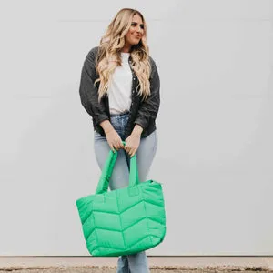 Naomi Nylon Tote Bag (Emerald)