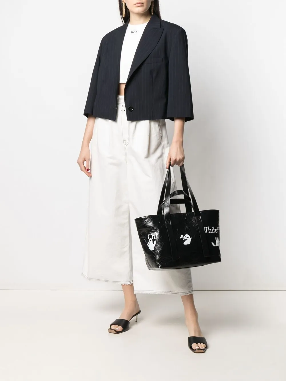 OFF-WHITE WOMEN Small Commercial tote bag Black