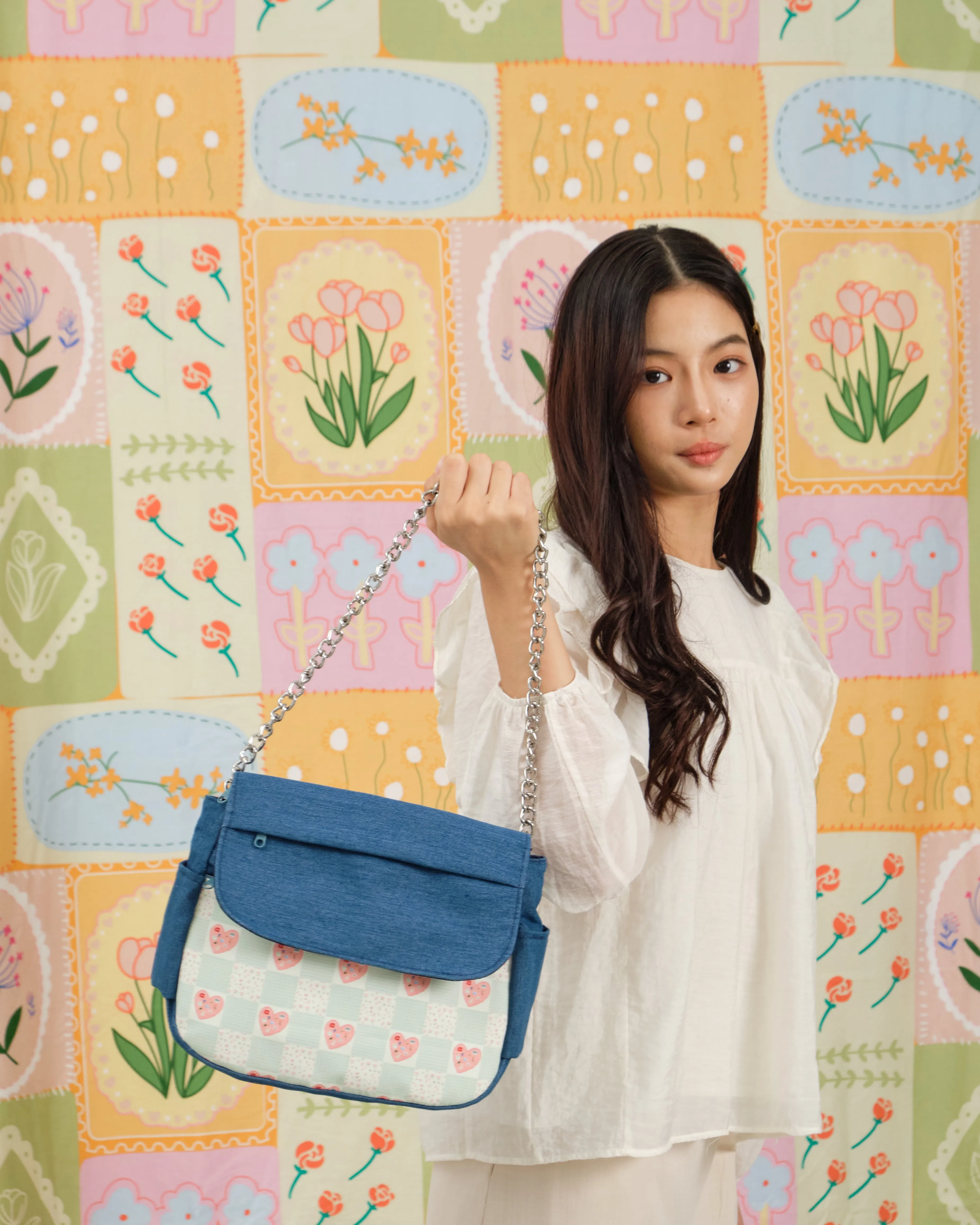 Patchwork Nostalgia Denim Multi-Carry Crossbody Bag