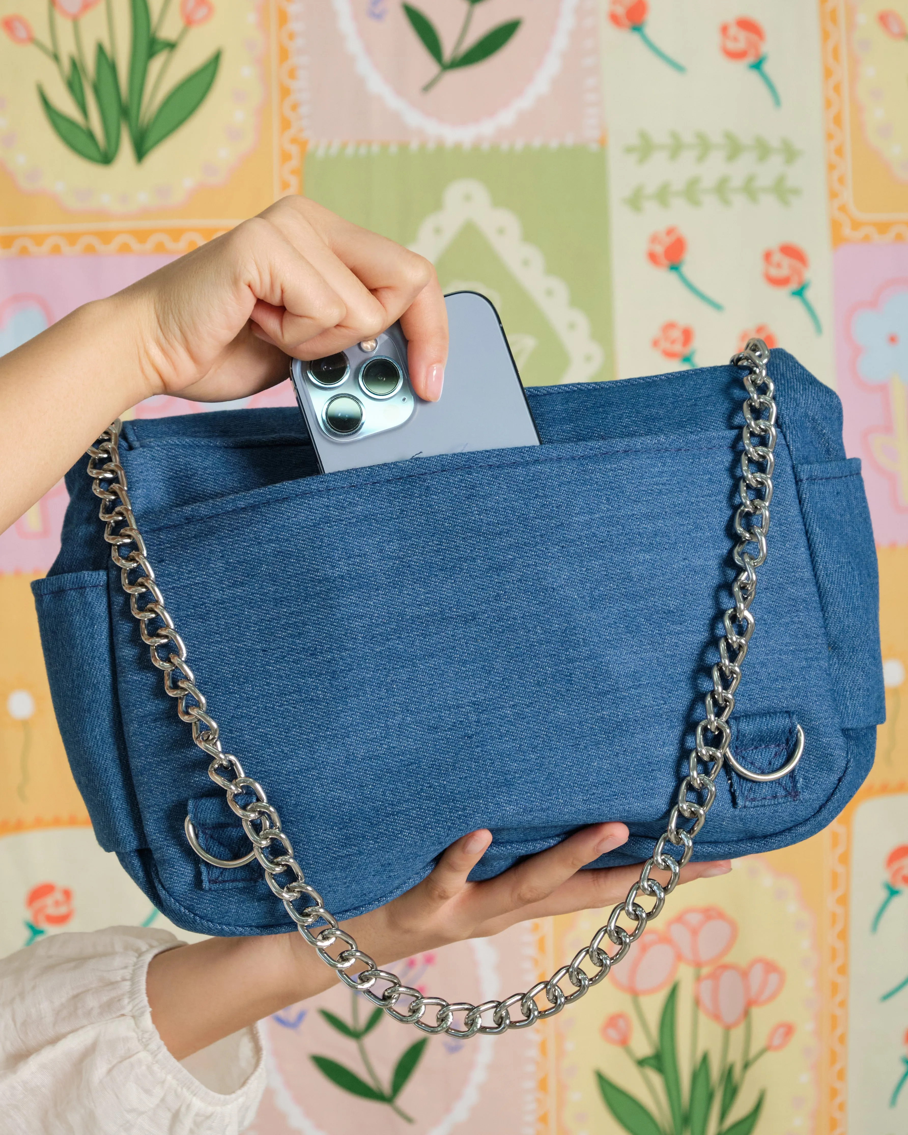 Patchwork Nostalgia Denim Multi-Carry Crossbody Bag