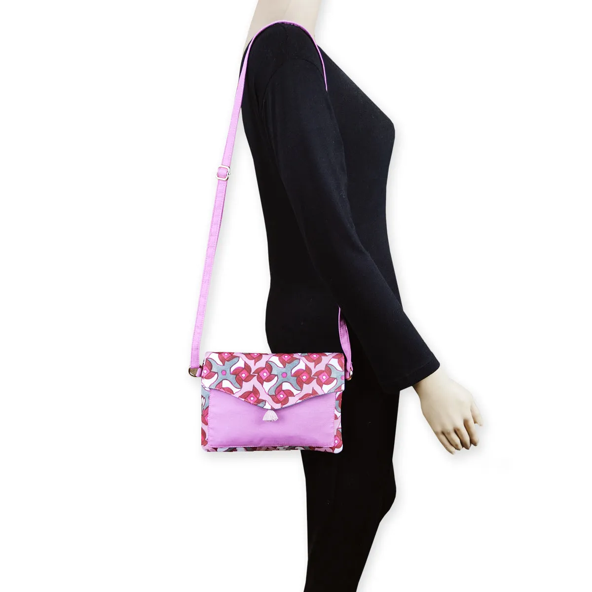 Pink Pin-wheel Sling Bag