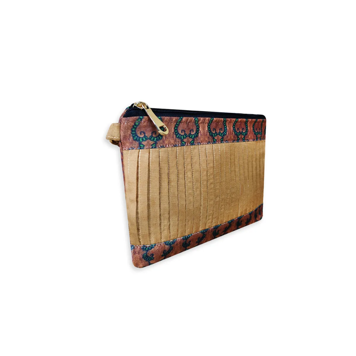 Pleated Beige Sling Bag