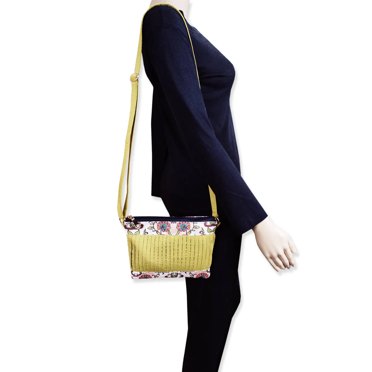 Pleated Green Sling Bag