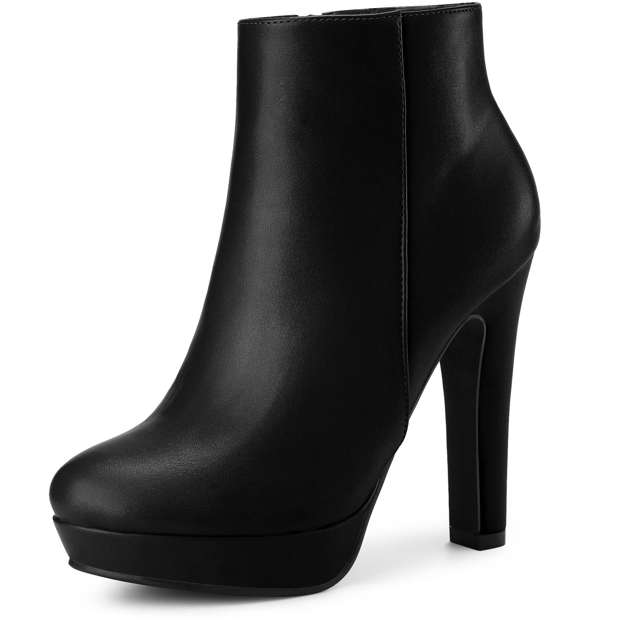 Pointed Toe Platform Chunky Heel Ankle Boots for Women