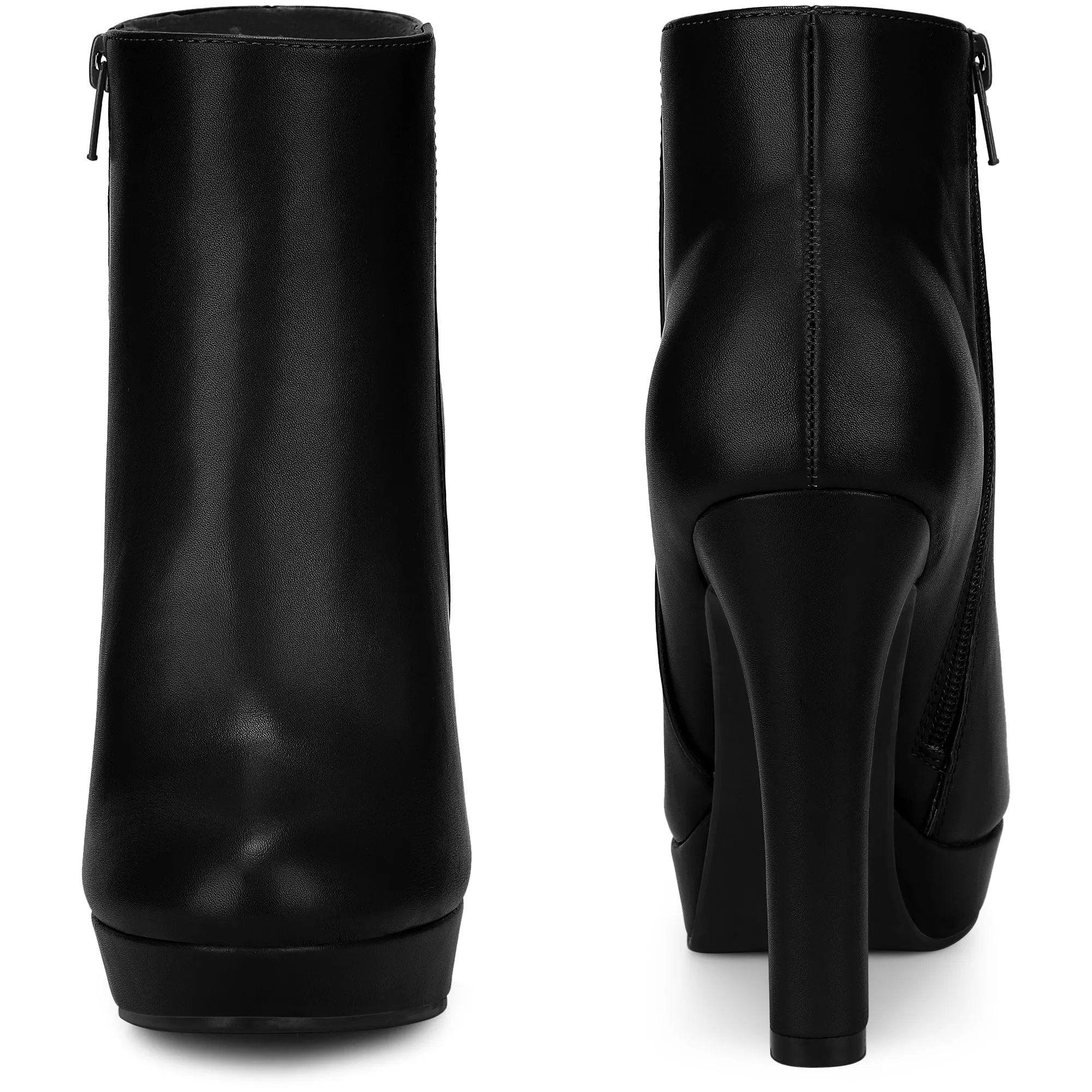 Pointed Toe Platform Chunky Heel Ankle Boots for Women