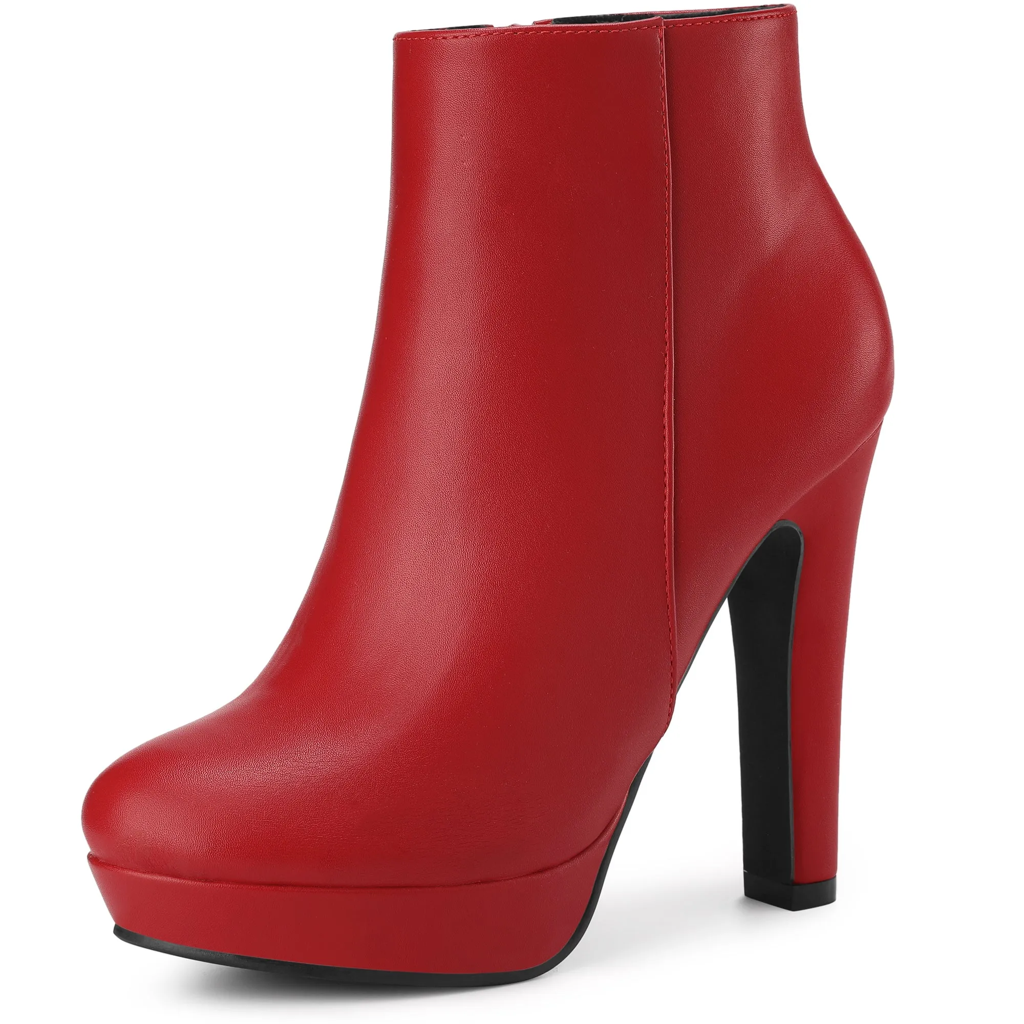 Pointed Toe Platform Chunky Heel Ankle Boots for Women