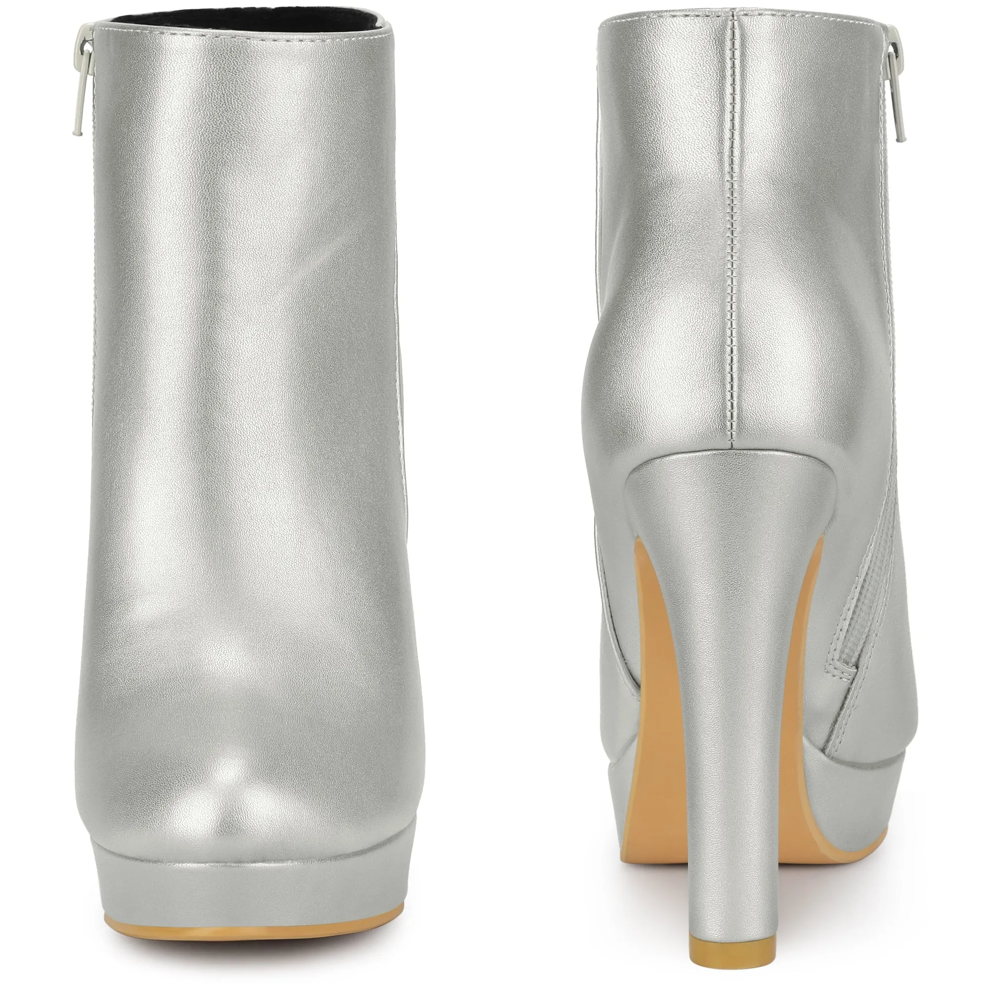 Pointed Toe Platform Chunky Heel Ankle Boots for Women