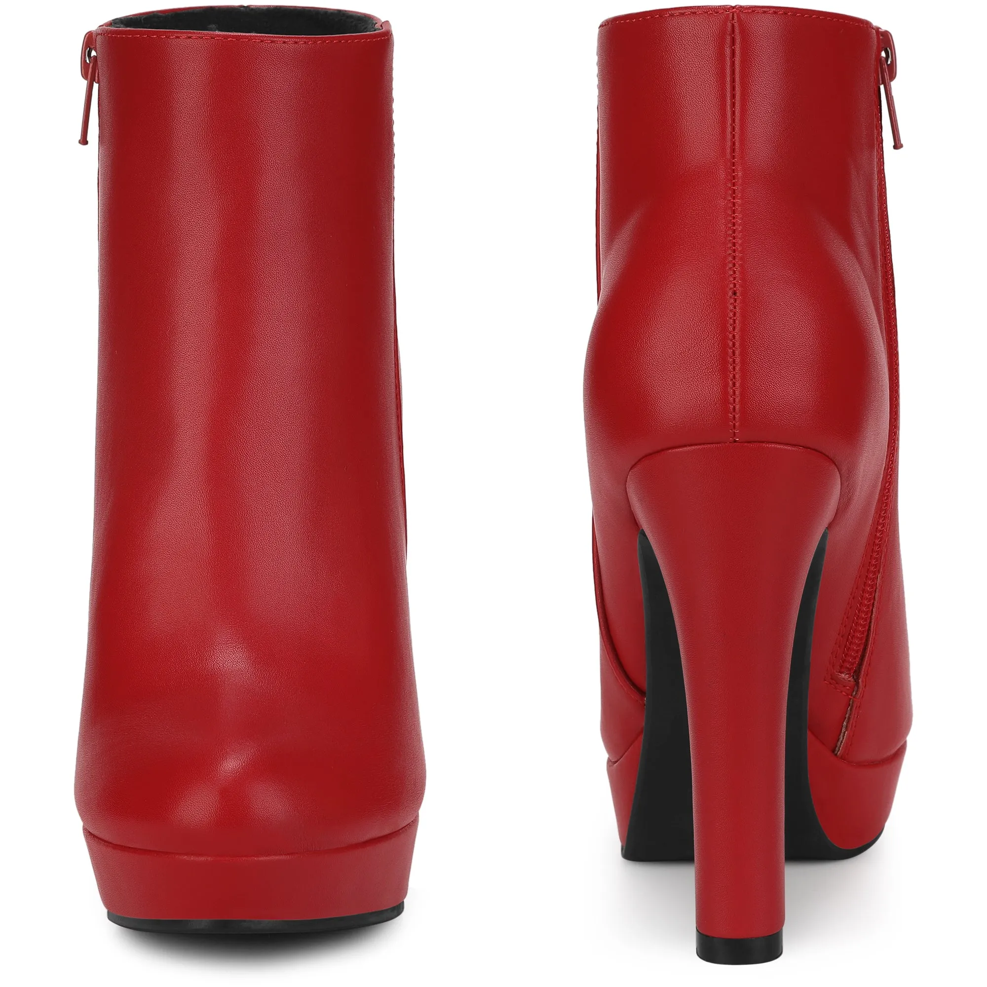 Pointed Toe Platform Chunky Heel Ankle Boots for Women