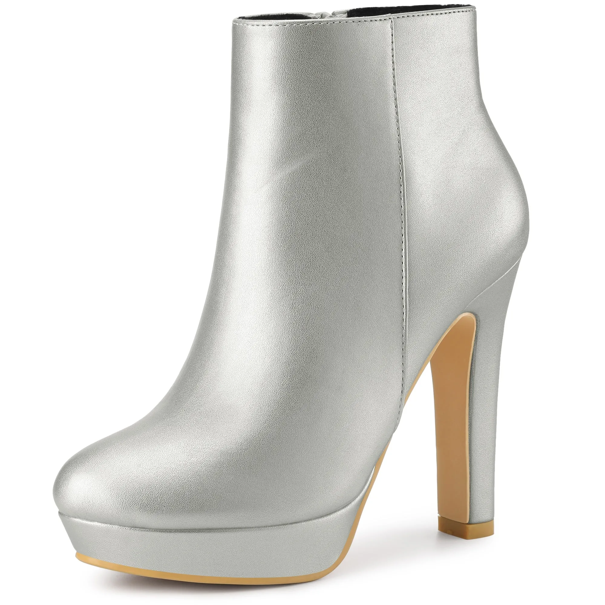 Pointed Toe Platform Chunky Heel Ankle Boots for Women