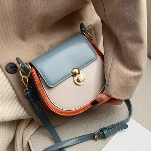 PU Leather Contrast Color Crossbody Bags For Women 2020 Fashion Small Shoulder Bag Female Handbags And Purses LadiesTravel Bags