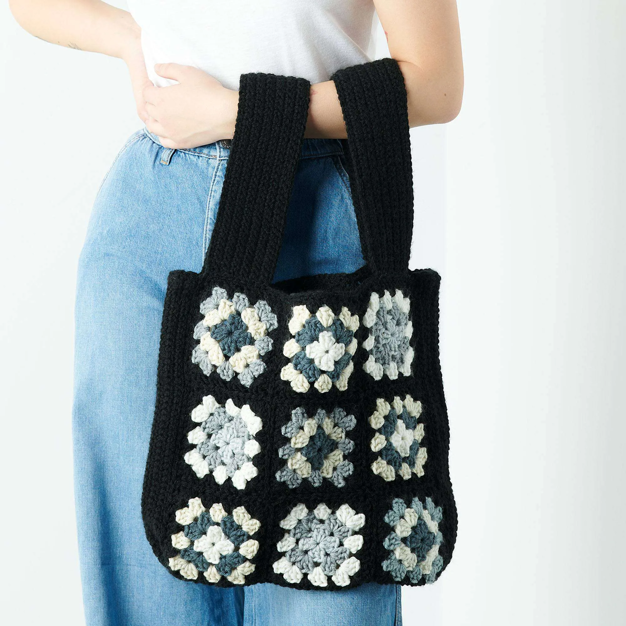 Red Heart Crochet Granny Square Bag