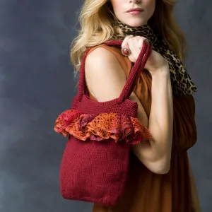 Red Heart Knit I'm Worth It Ruffled Tote