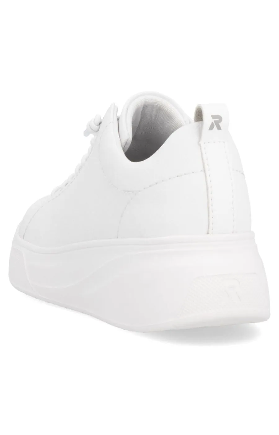 Rieker White Trainer with Platform Sole