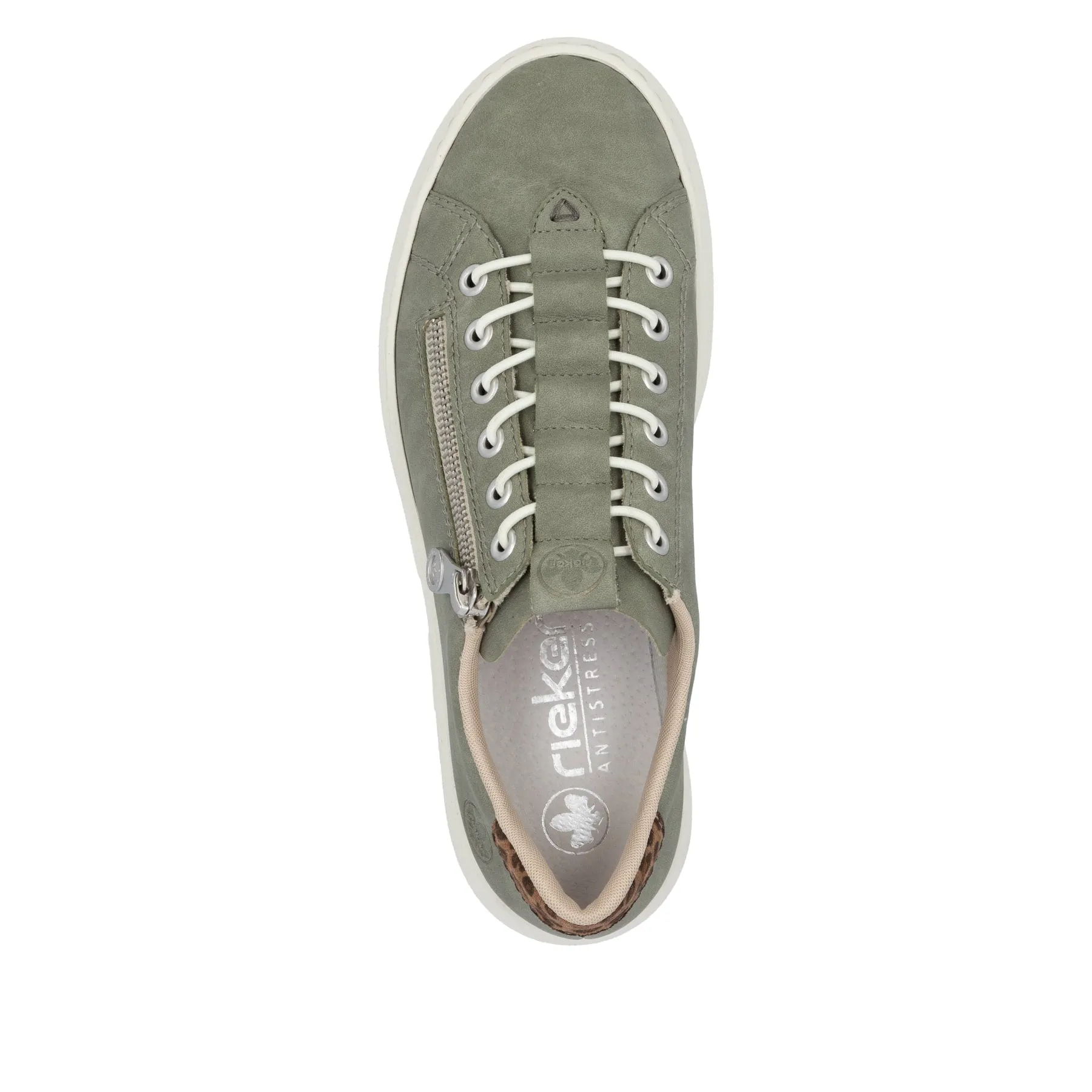 Rieker Womens Fashion Platform Trainers - Green