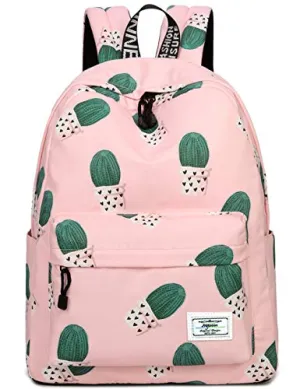 School Bookbags for Girls, Cute Cactus Backpack College Bags Women Daypack Travel Bag by Mygreen