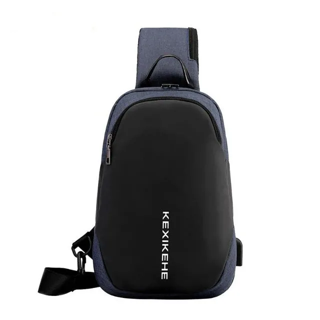 Sidiou Group USB Port Anti-thief Crossbody Bag Multi-functional  Waterproof Men Sling Waist Packs