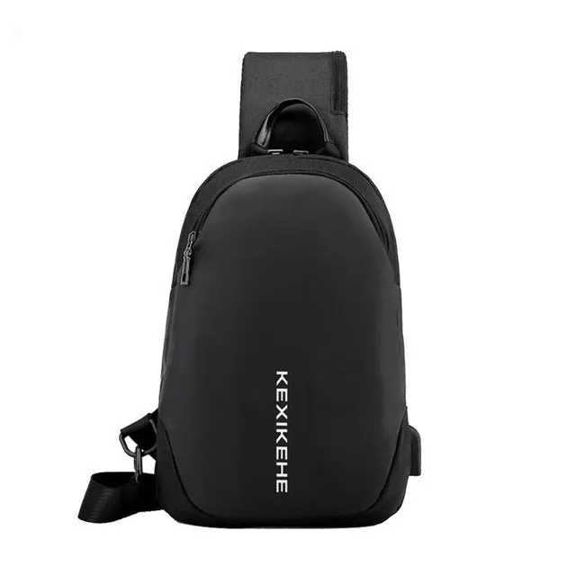 Sidiou Group USB Port Anti-thief Crossbody Bag Multi-functional  Waterproof Men Sling Waist Packs