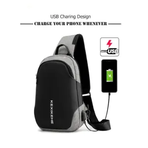 Sidiou Group USB Port Anti-thief Crossbody Bag Multi-functional  Waterproof Men Sling Waist Packs