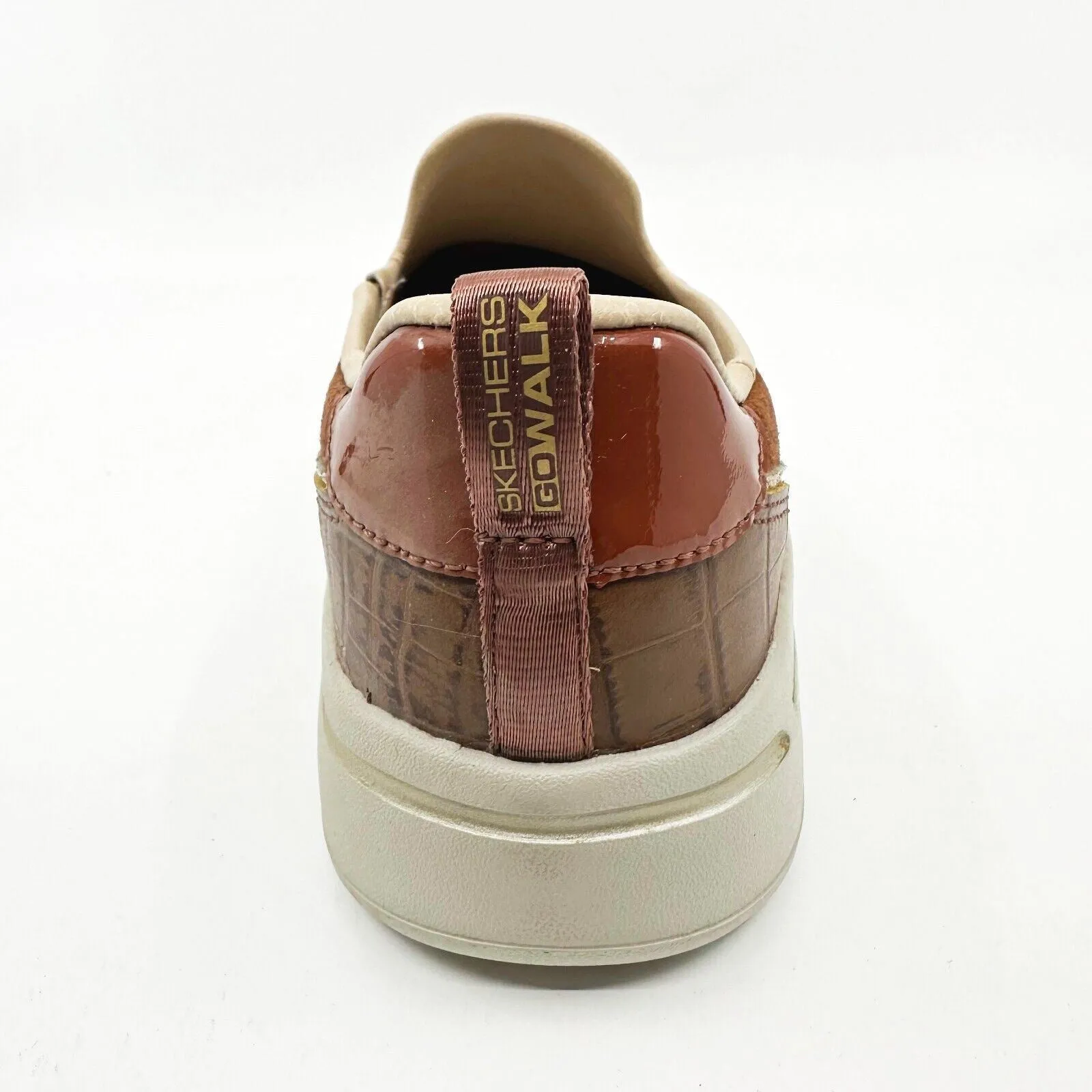 Skechers Go Walk Arch Fit Classy Voyage Cognac Brown Womens Comfort Shoes
