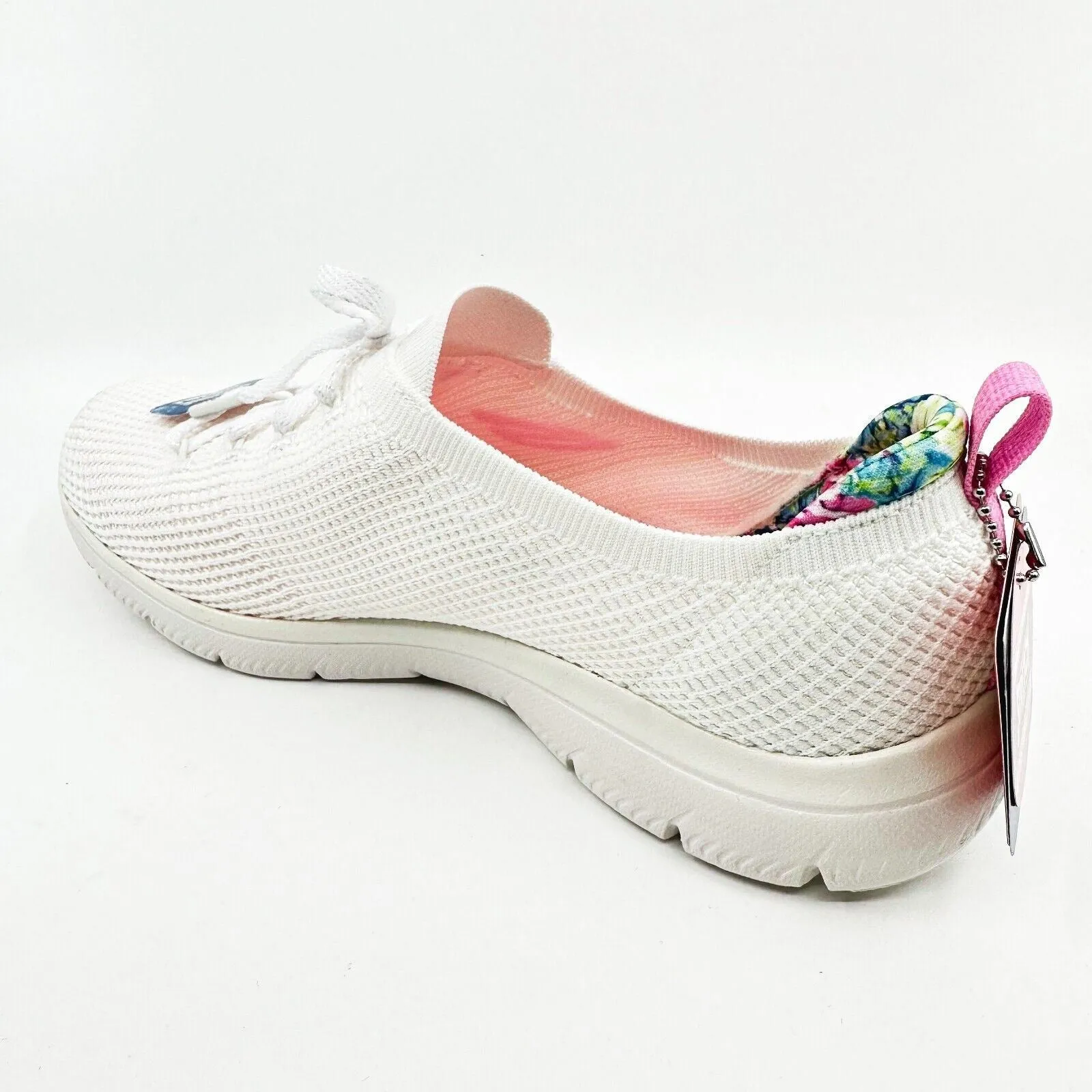 Skechers Summits Merry Garden White Womens Wide Athletic Slip In Shoes