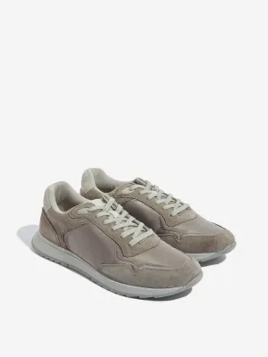 SOLEPLAY Grey Faux-Suede Lace Up Sneakers