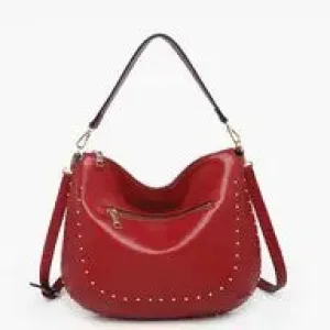 Star Studded Feelings Merlot Zip Hobo Bag