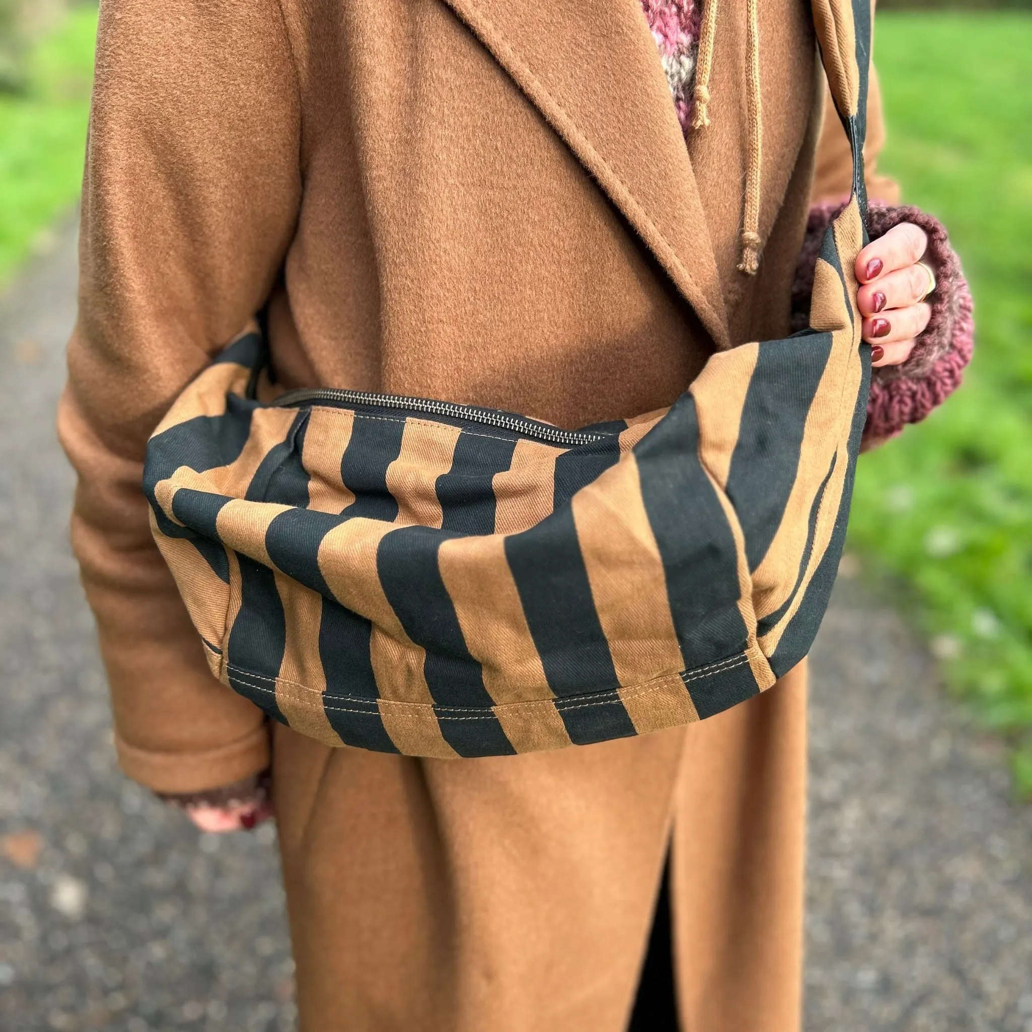 Striped Crossbody Sling bag (two sizes)