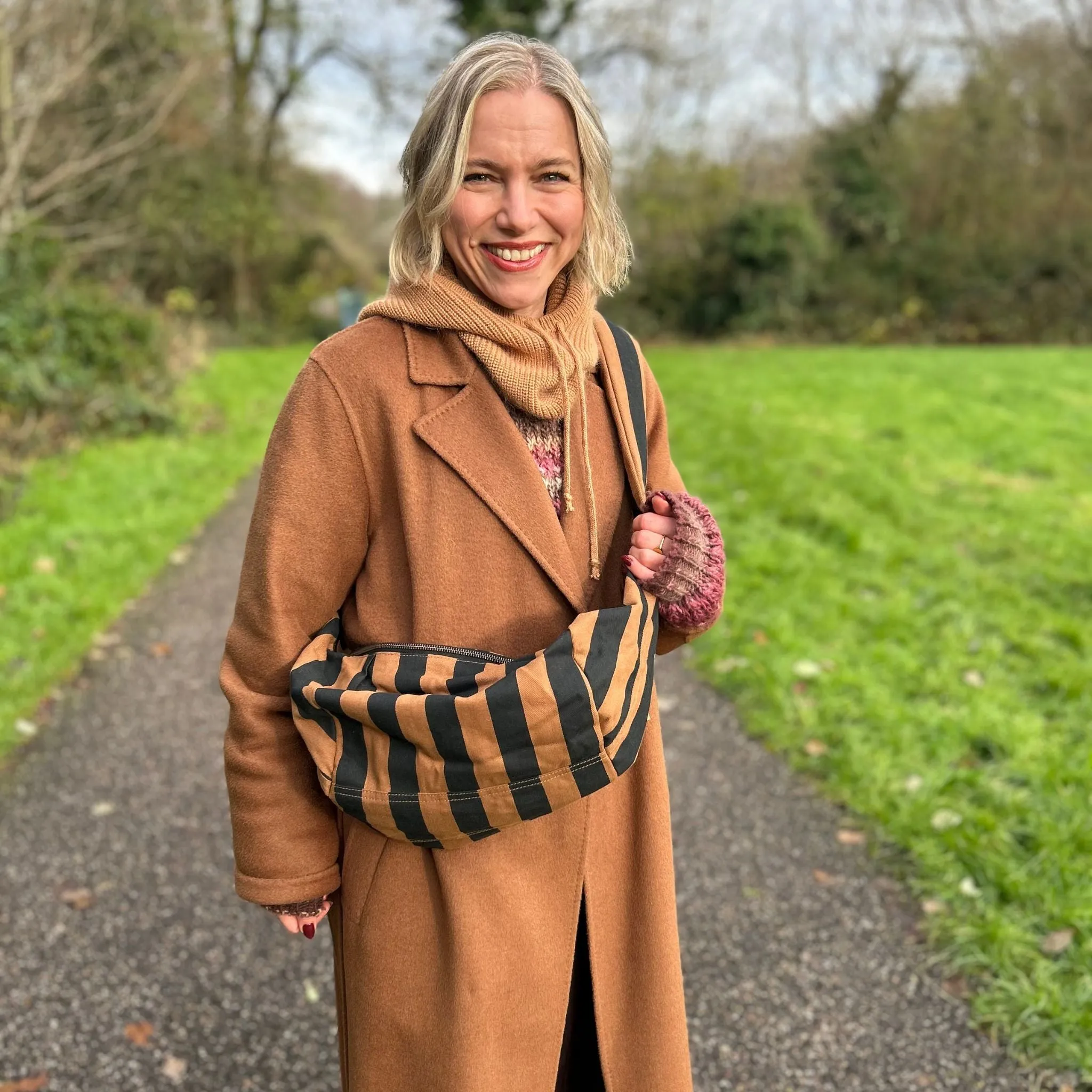 Striped Crossbody Sling bag (two sizes)