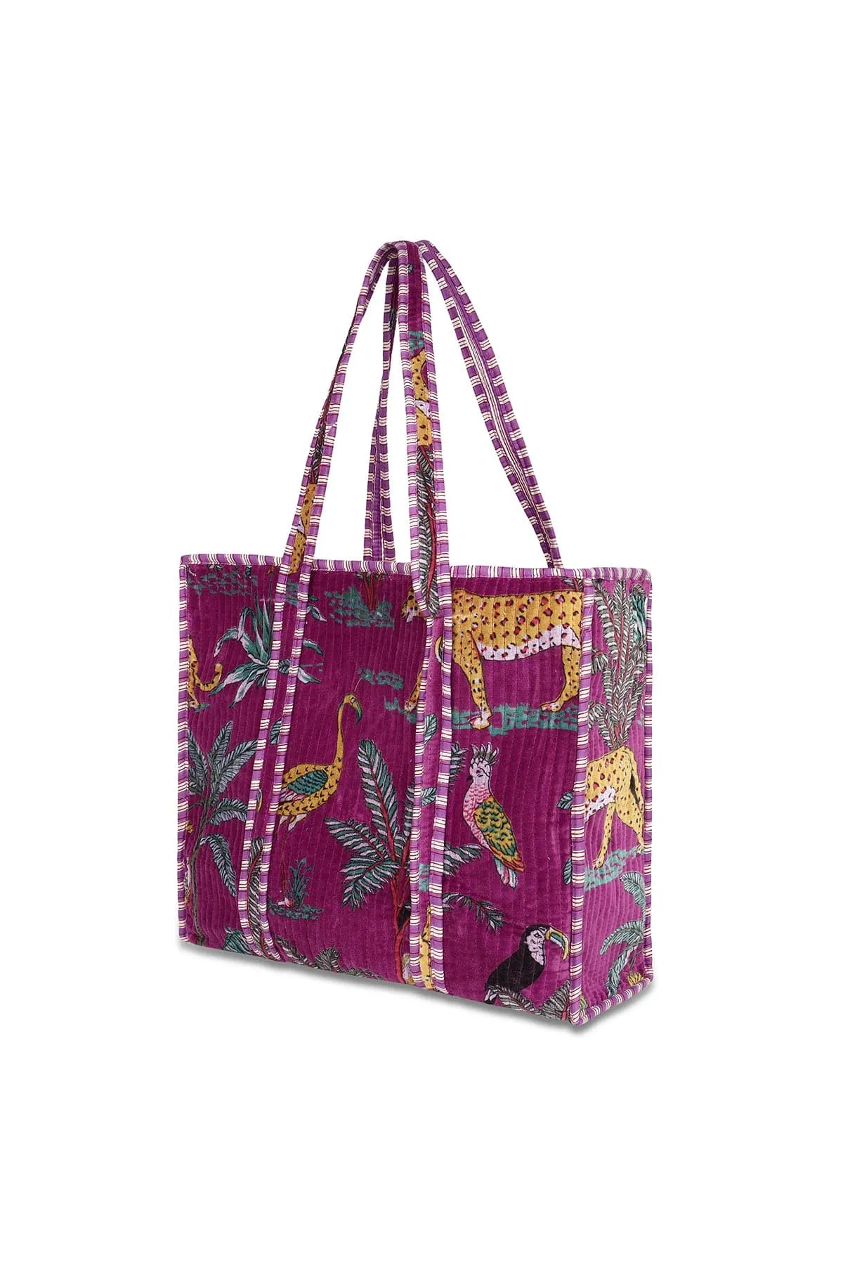 The Ultimate Velvet Jungle Tote In Purple
