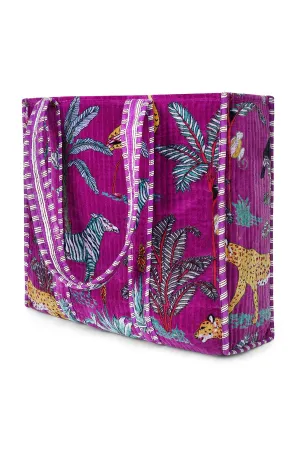 The Ultimate Velvet Jungle Tote In Purple
