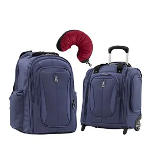 Travelpro Tourlite 2-Piece Set: Laptop Backpack & Underseat Bag With Travel Pillow (Blue)