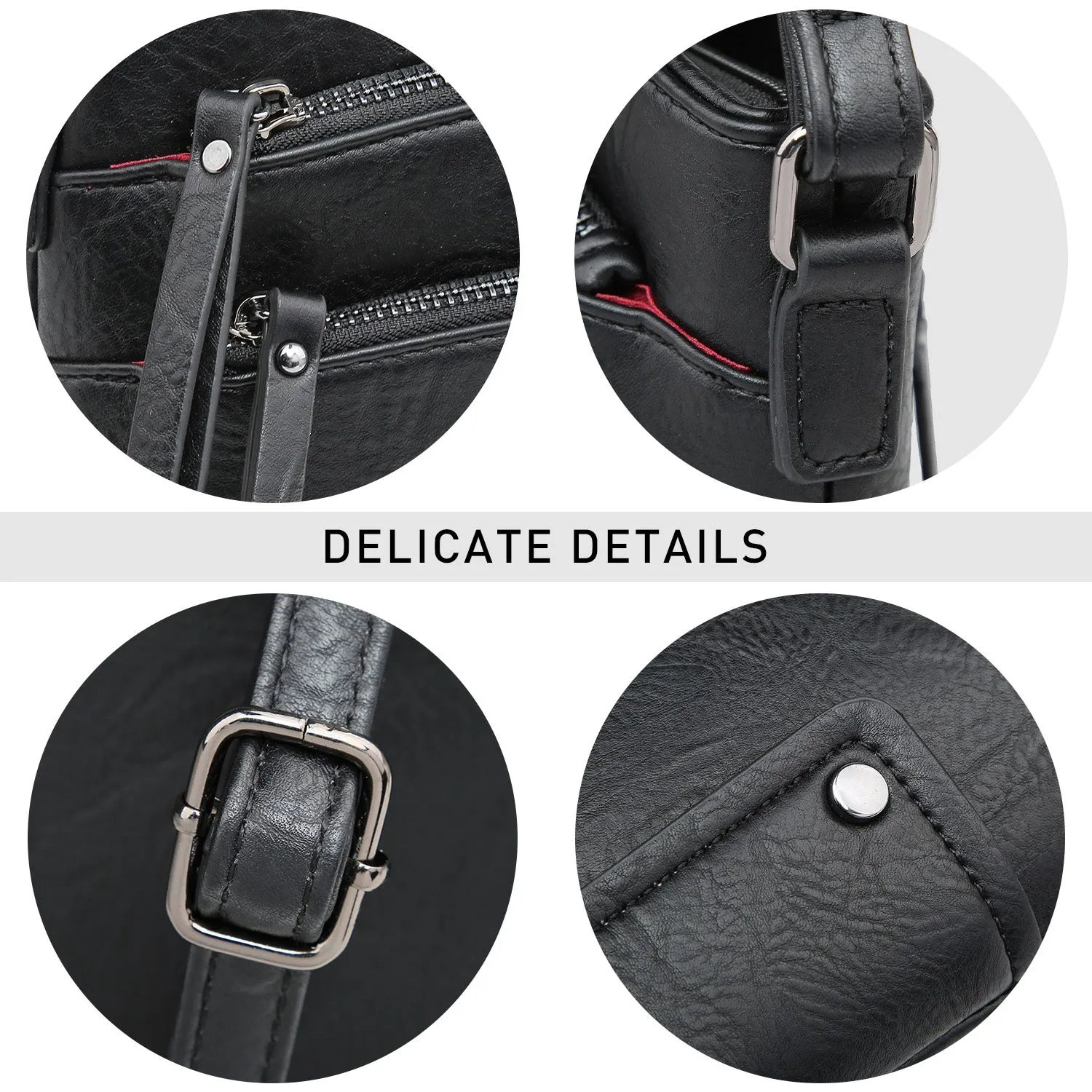 VONMAY Large Crossbody Bags for Women Triple Zip Pocket Cross Body Purses and Handbags