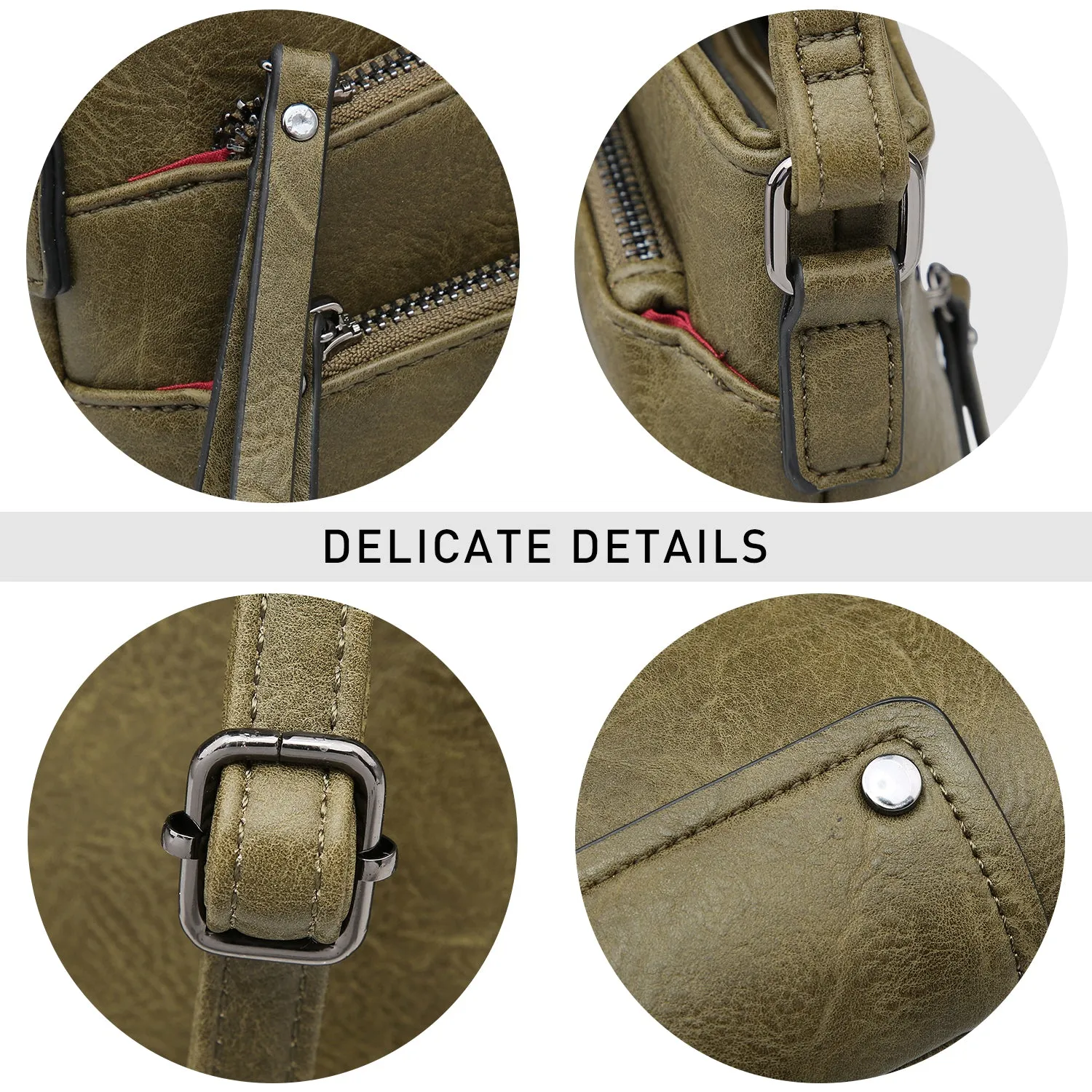 VONMAY Large Crossbody Bags for Women Triple Zip Pocket Cross Body Purses and Handbags
