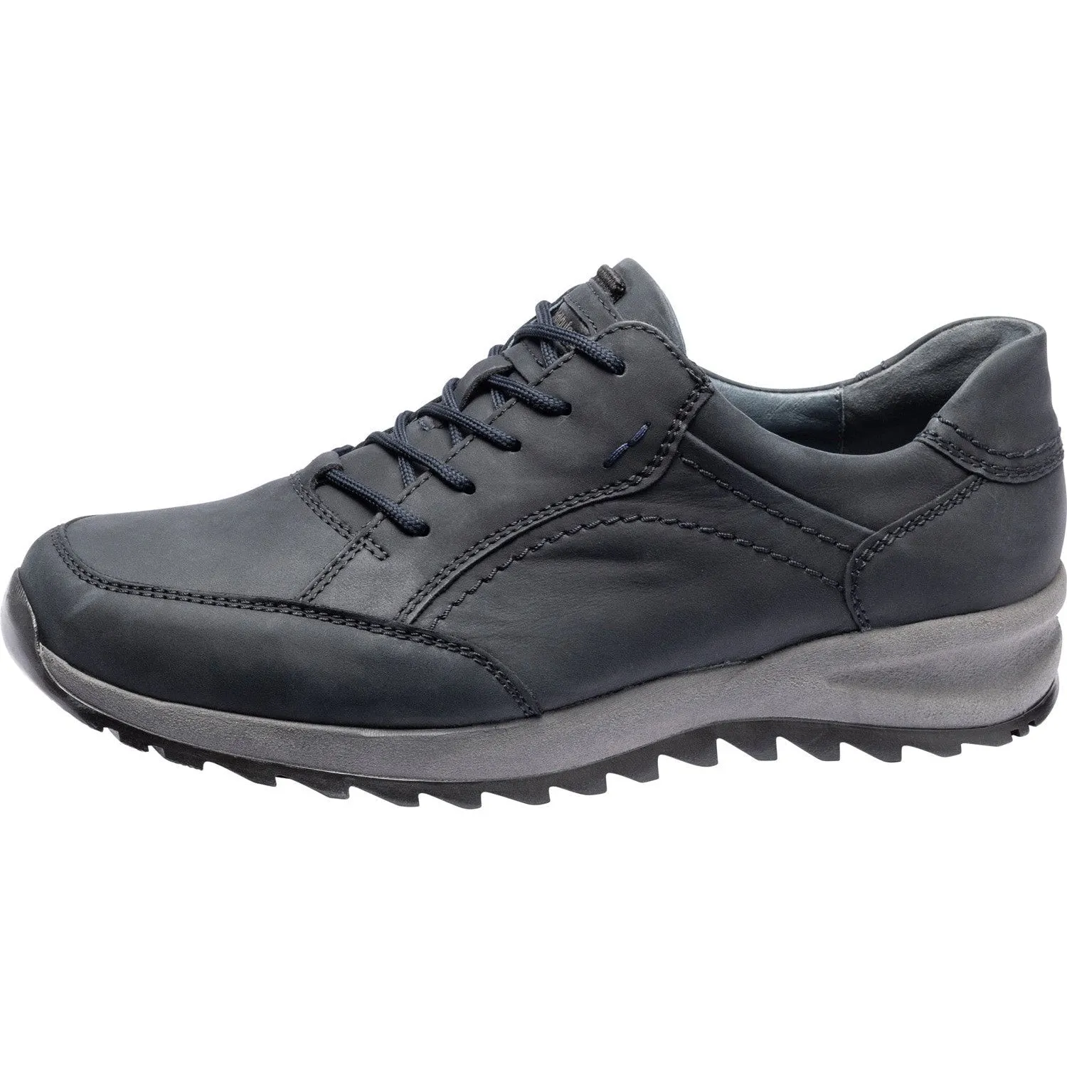 Waldlaufer 388001 158 195 - Helle Mens Wide Graphite Leather Arch Support Lace Up Shoes