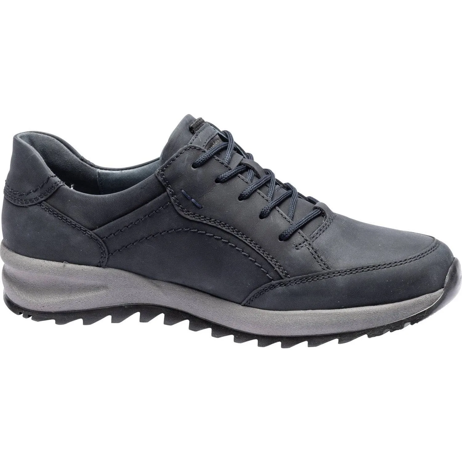 Waldlaufer 388001 158 195 - Helle Mens Wide Graphite Leather Arch Support Lace Up Shoes