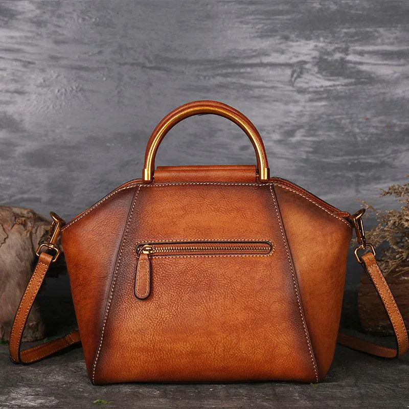 Women Genuine Leather Vintage Totem Designer Handbag Shoulder Bag