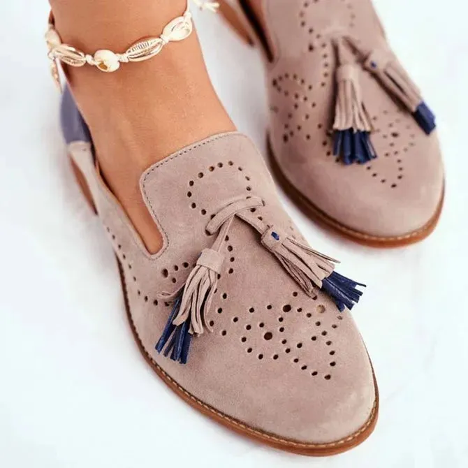 Women's Tassel Design Genuine Leather Loafers
