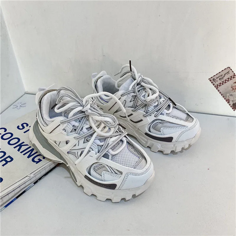 xiangtuibao Lovely Pink Chunky Sneakers Women  Thick Sole Girls Sport Shoes Bright Green Fashion Casual Dad Shoes Female Footwear