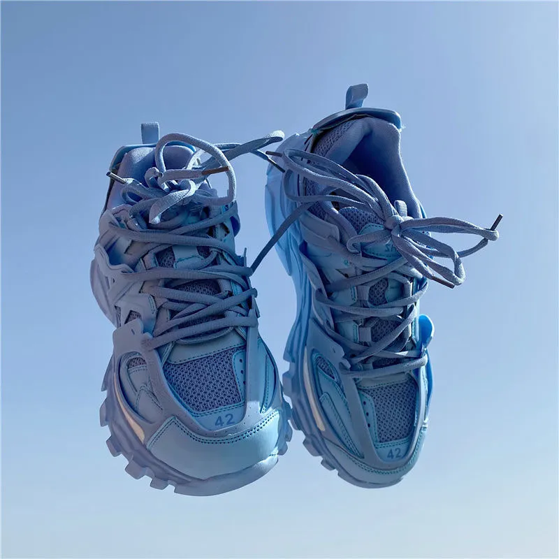 xiangtuibao Lovely Pink Chunky Sneakers Women  Thick Sole Girls Sport Shoes Bright Green Fashion Casual Dad Shoes Female Footwear